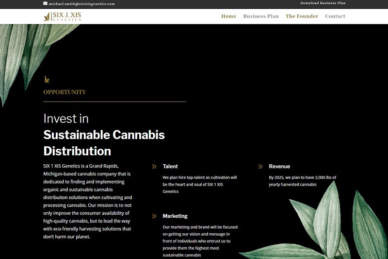 Web design and development for Six1Xis Genetics