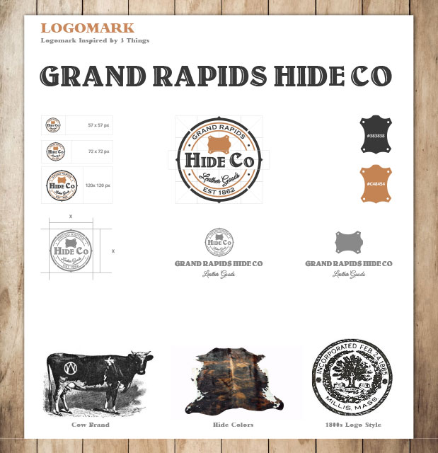Grand Rapids Hide Co. brand identity materials