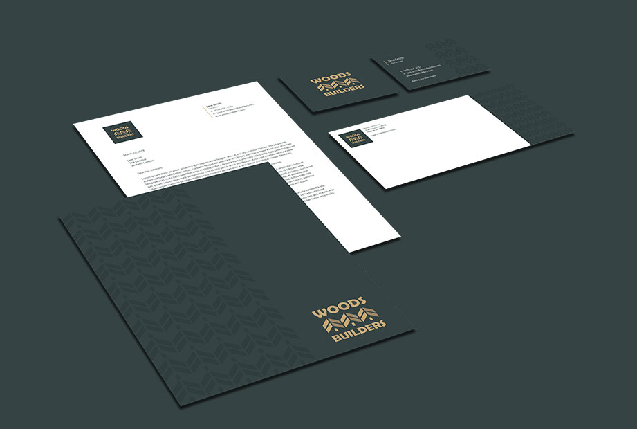design marketing for woods builders corporate matrials