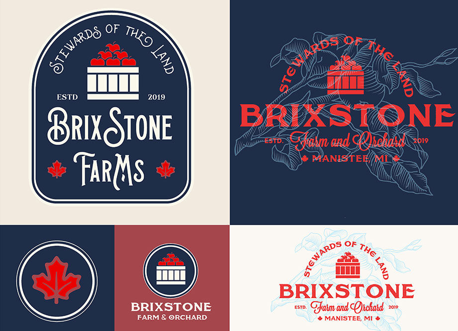 brand design and logo exploration for BrixStone Farms