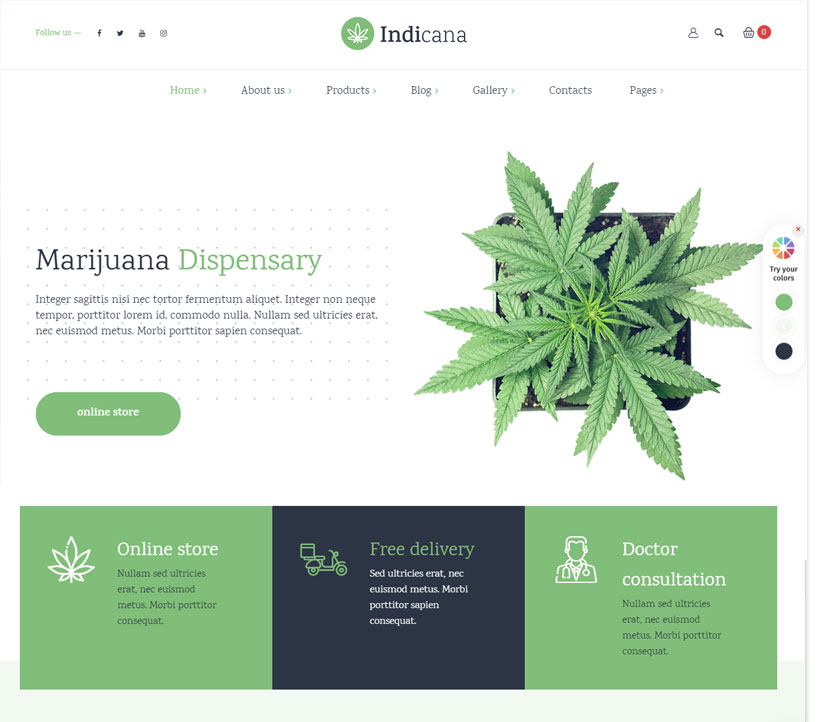 CBD and Cannabis Web Design Design Example