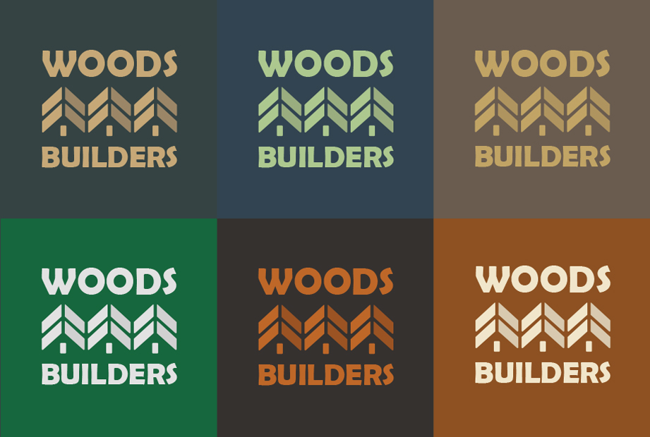 brand identity and logo design for Woods Builders construction company in Grand Rapids Michigan